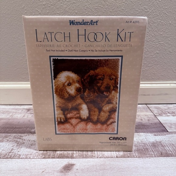 Wonderart Other - WonderArt Puppy Love Latch Hook Kit 12" x 12" SEALED Dog Craft Set Vintage New